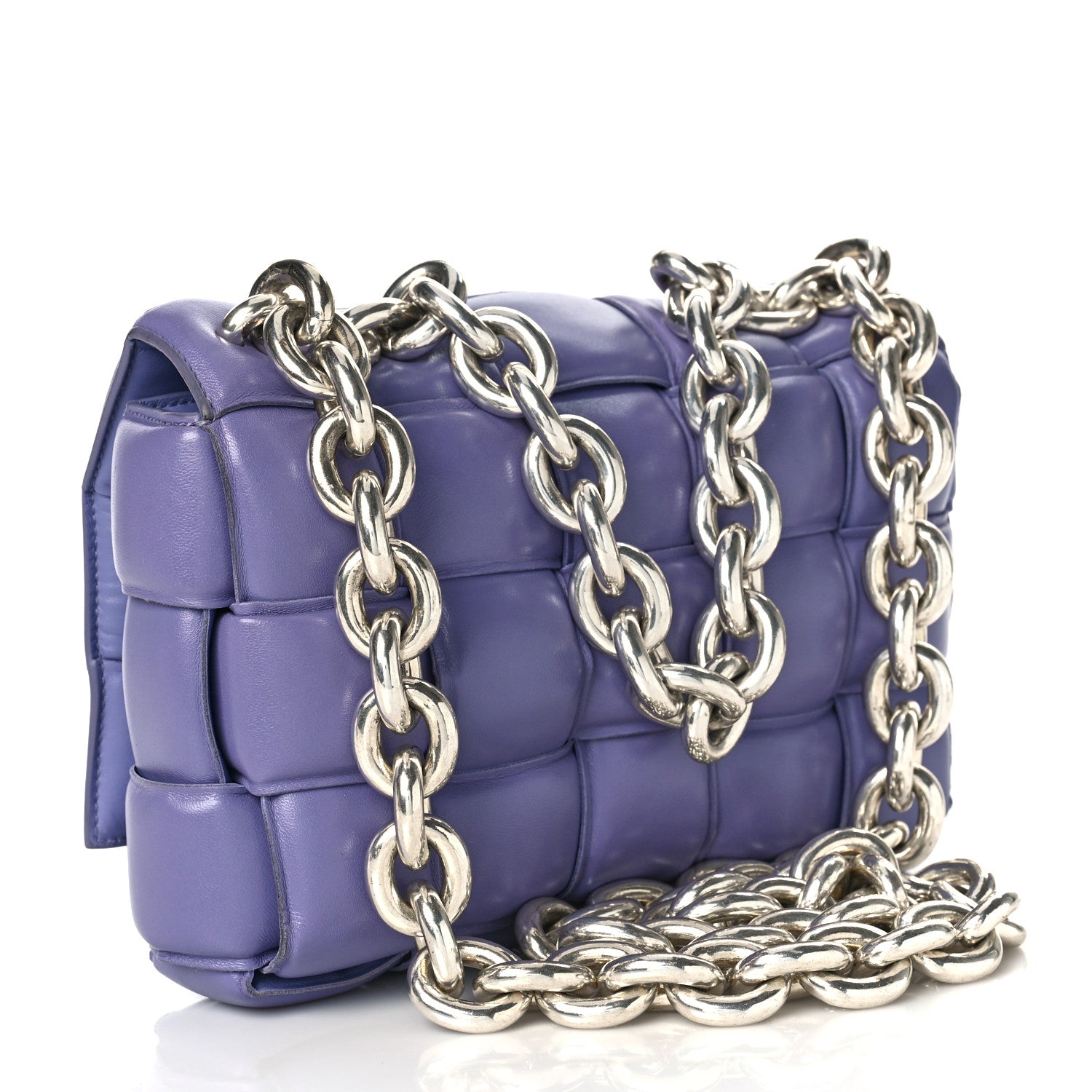Bottega Veneta Lambskin Maxi Intreccio Padded Chain Cassette Crossbody Bag Lavender 4 of 11