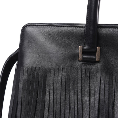 Saint Laurent Calfskin Fringe Medium Trois Clous Tote Black 11 of 12