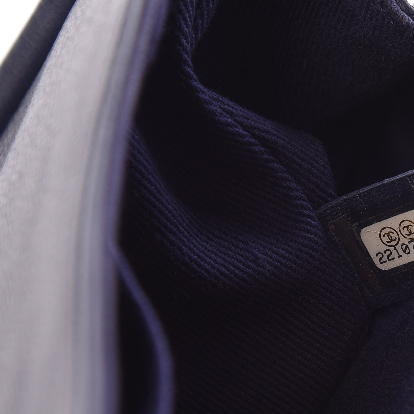Calfskin Stitched Flap Bag Navy