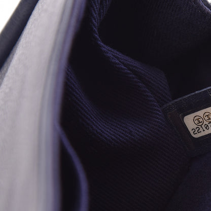 Chanel Calfskin Stitched Flap Bag Navy 7 of 9