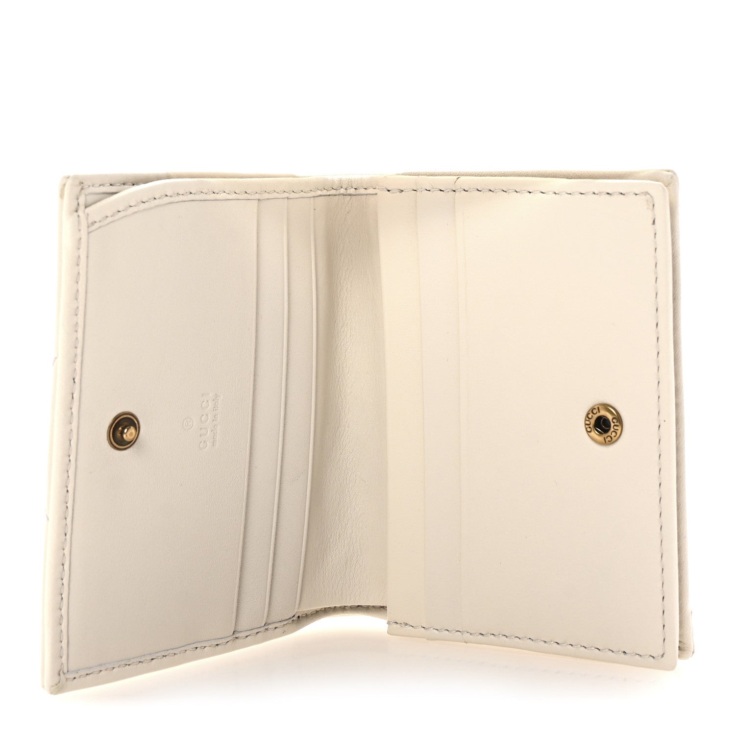 Gucci Calfskin Matelasse GG Marmont Card Case White 5 of 7