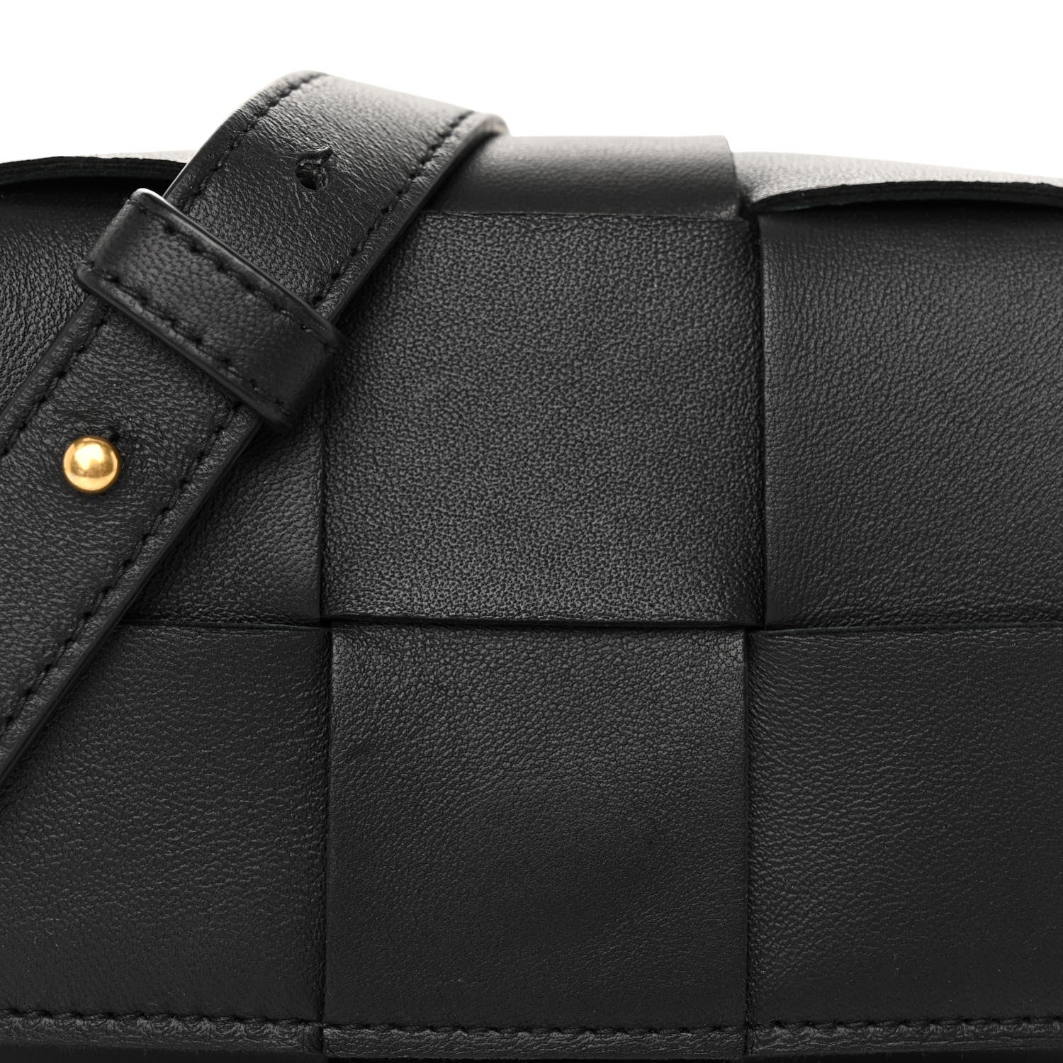 Bottega Veneta Lambskin Maxi Intrecciato Extra Mini Cassette Crossbody Bag Black 7 of 10