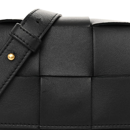 Bottega Veneta Lambskin Maxi Intrecciato Extra Mini Cassette Crossbody Bag Black 7 of 10