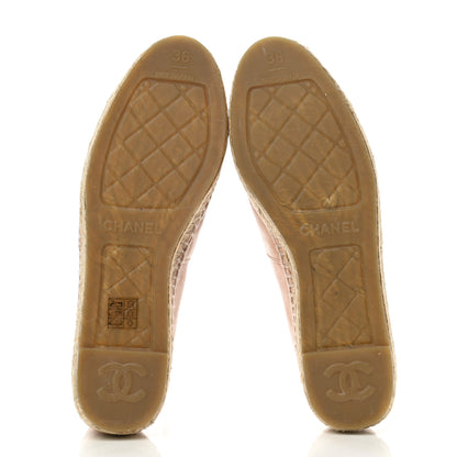 Chanel Lambskin CC Espadrilles 36 Nude 5 of 9