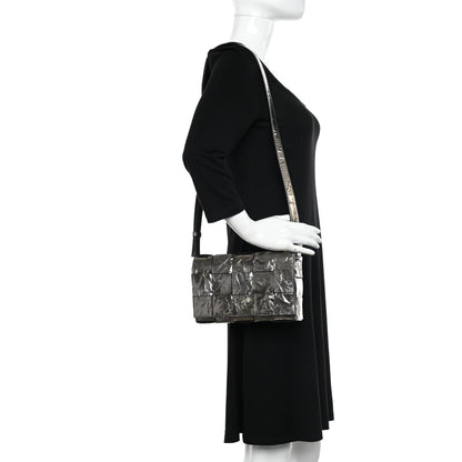 Bottega Veneta Metallic Crushed Calfskin Maxi Intrecciato Cassette Crossbody Bag Anchor 2 of 11