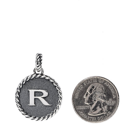 David Yurman Sterling Silver Cable Collectibles Initial R Charm Pendant 2 of 3