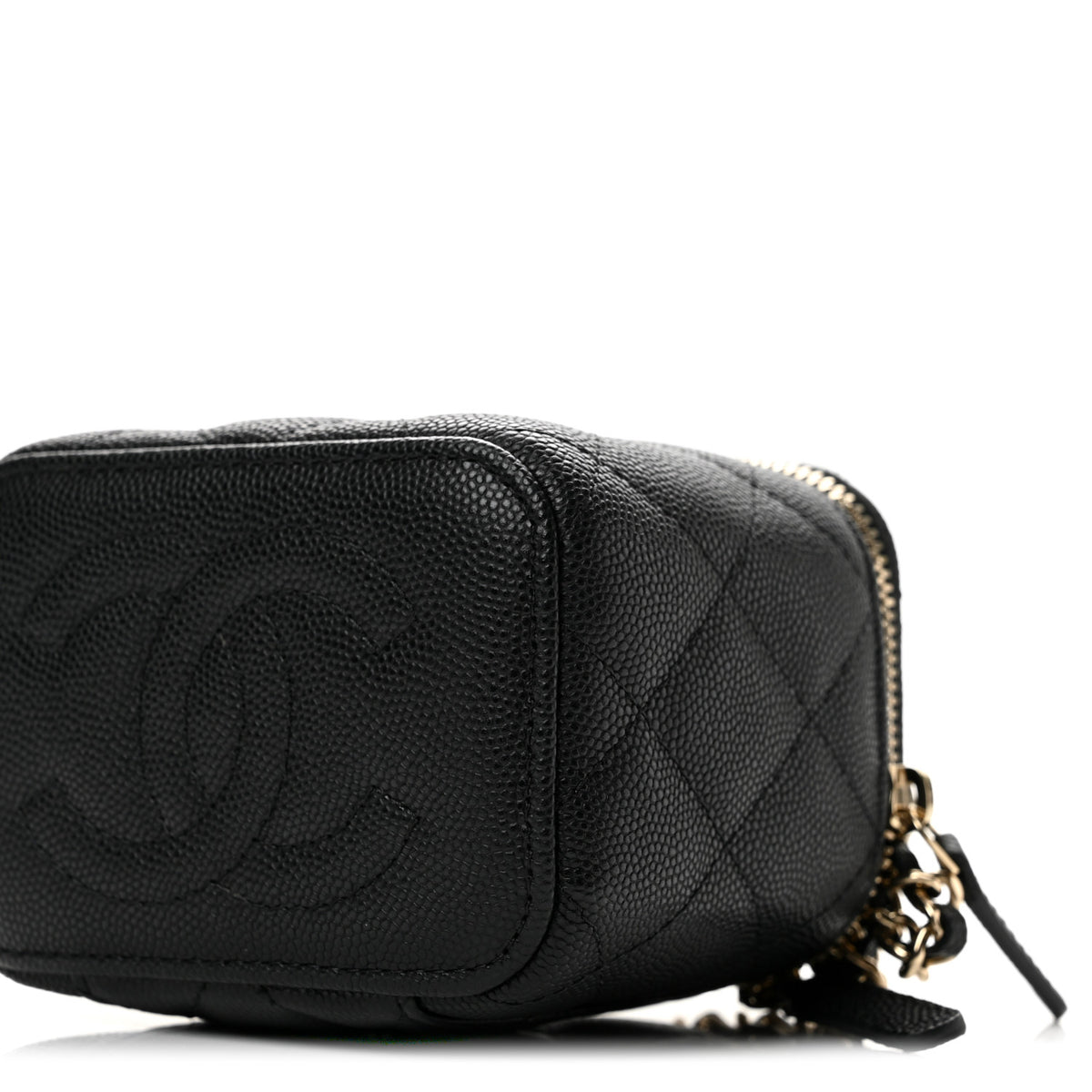Chanel Caviar Quilted Mini Vanity Case With Chain Black 9 of 10