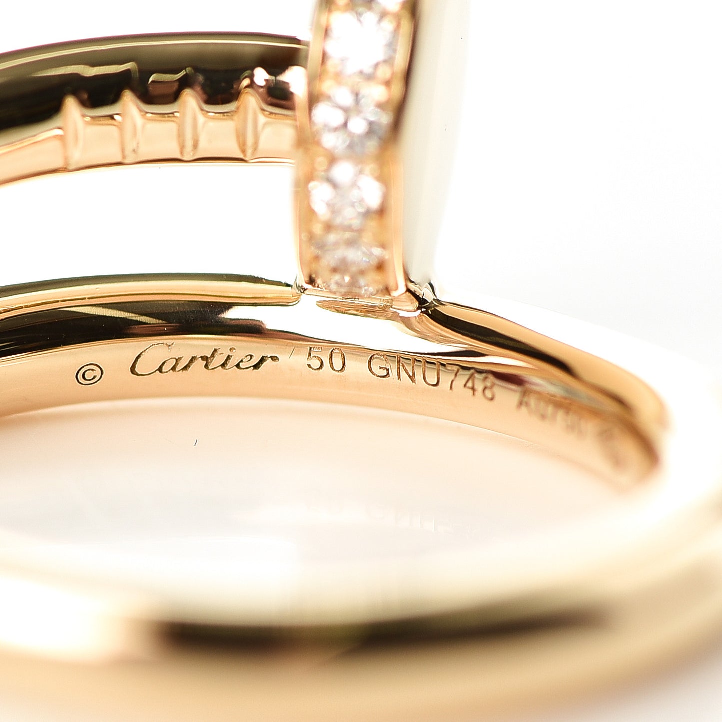 18K Yellow Gold Diamond Juste Un Clou Ring 50 5.25