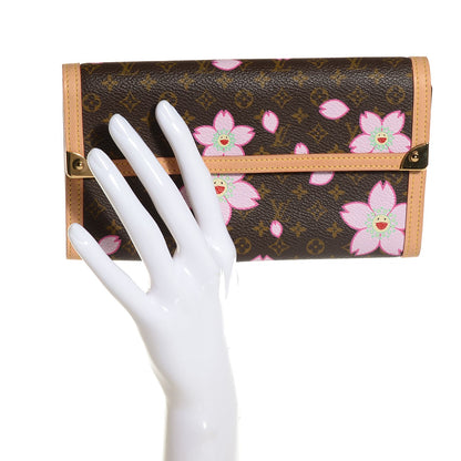 Louis Vuitton Monogram Cherry Blossom Porte Tresor International Wallet Brown 2 of 8
