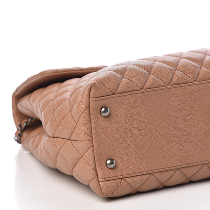 Chanel Caviar Quilted Large Coco Handle Flap Beige 5 of 10