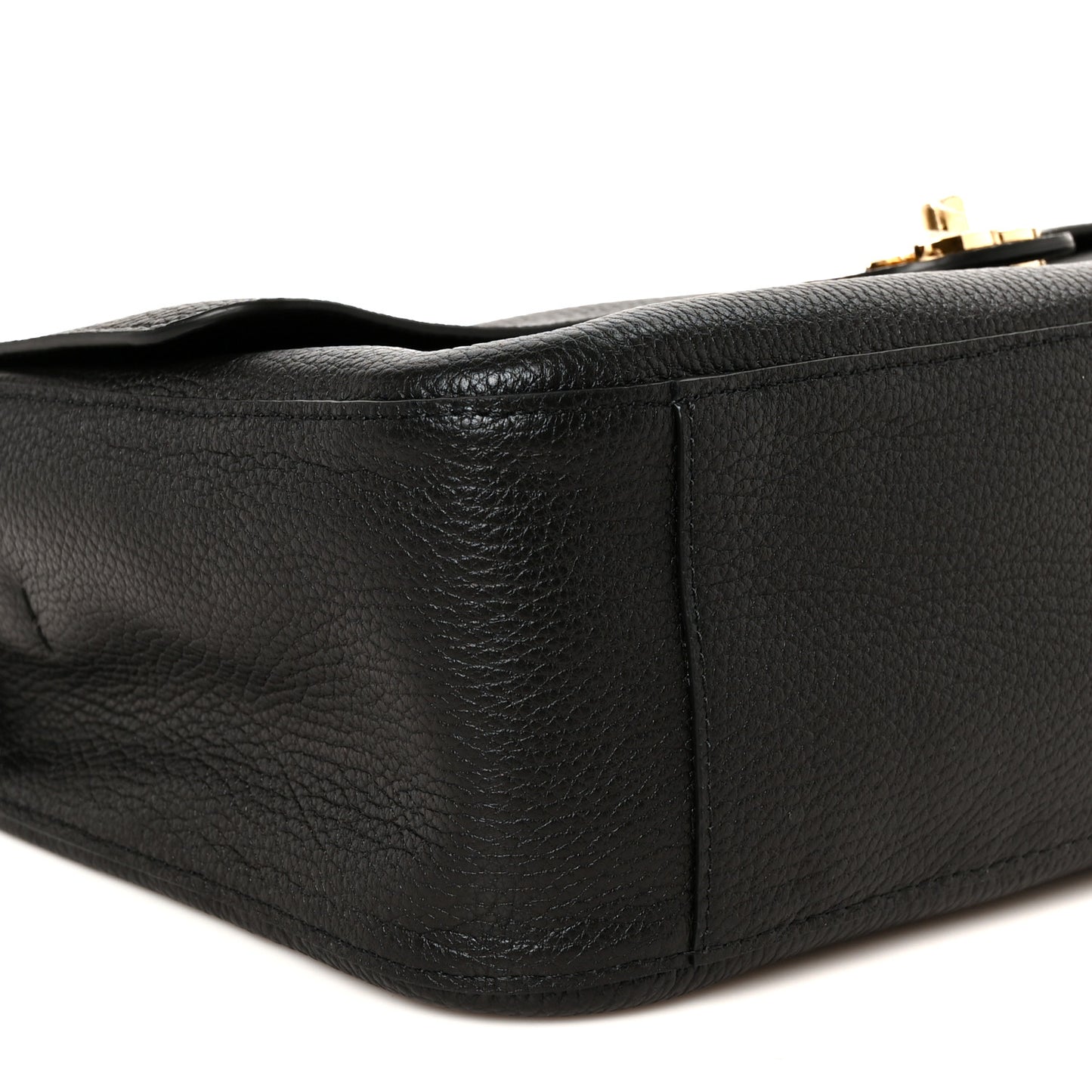 Grained Calfskin Small Souplissimo Maxi Flap Black