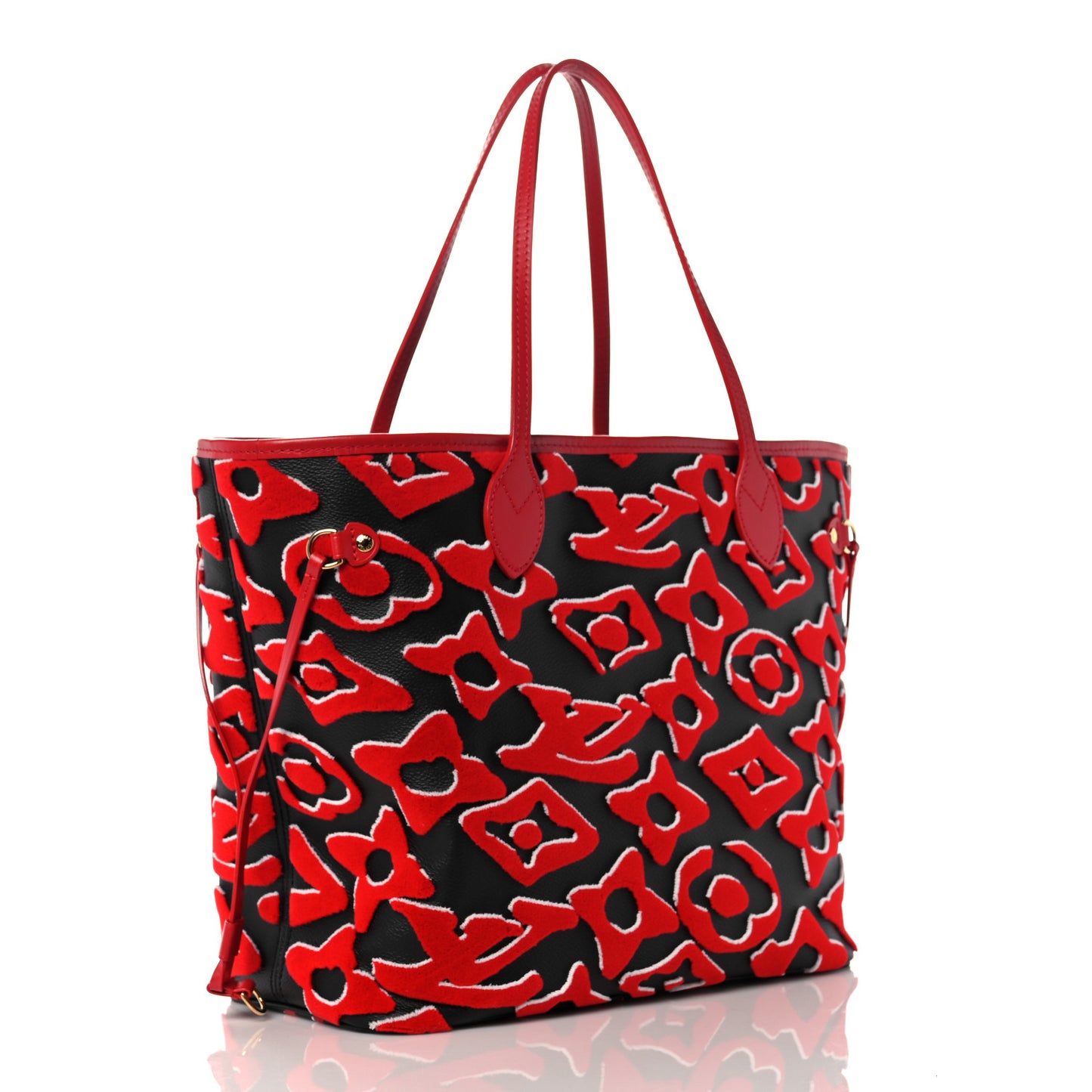X UF Tufted Monogram Neverfull MM Black Red