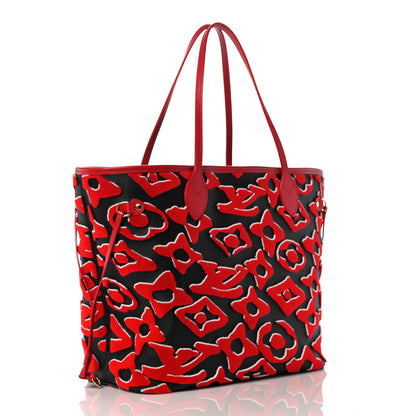 Louis Vuitton X UF Tufted Monogram Neverfull MM Black Red 4 of 11