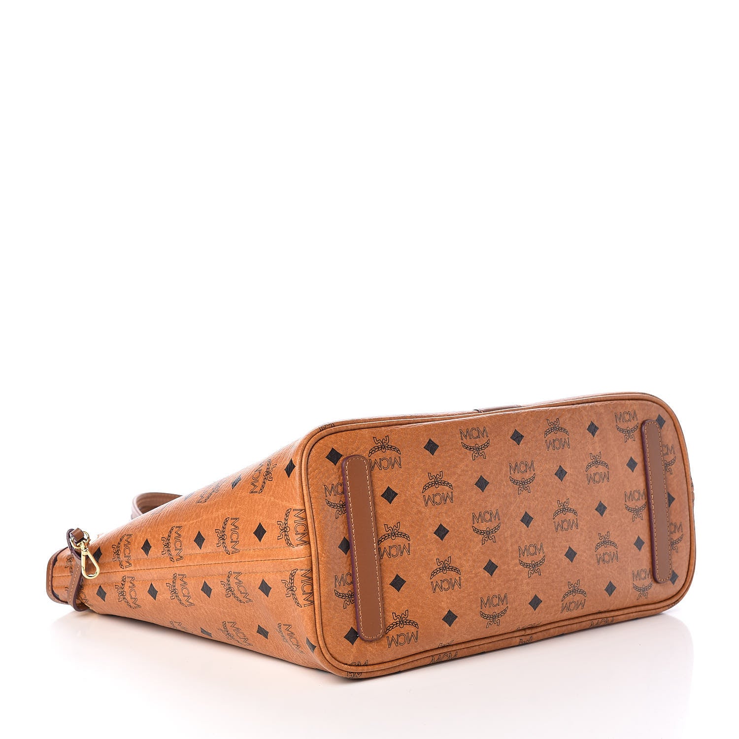 MCM Visetos Medium Liz Reversible Shopper Tote Cognac 7 of 13
