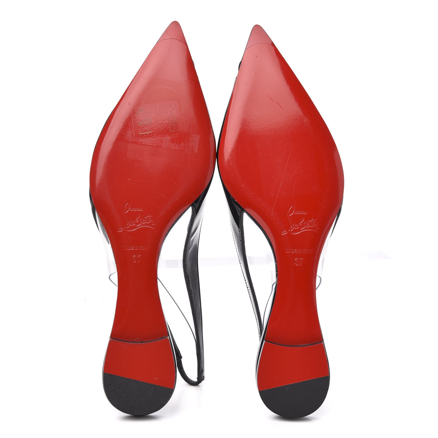 Christian Louboutin Patent PVC V Dec Flat 37 Black 5 of 8