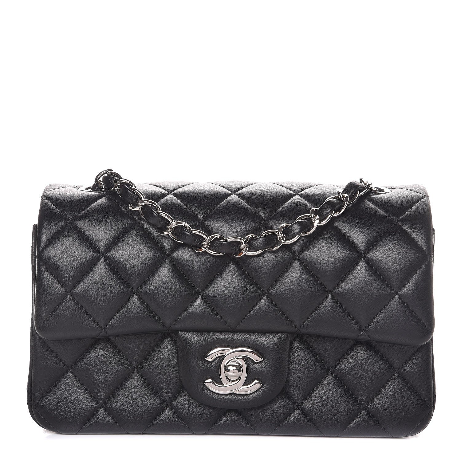 Chanel Lambskin Quilted Mini Rectangular Flap Black 1 of 7
