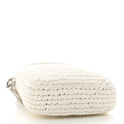 Prada Yarn Raffia Effect Crochet Mini Crossbody Bag Bianco 4 of 11