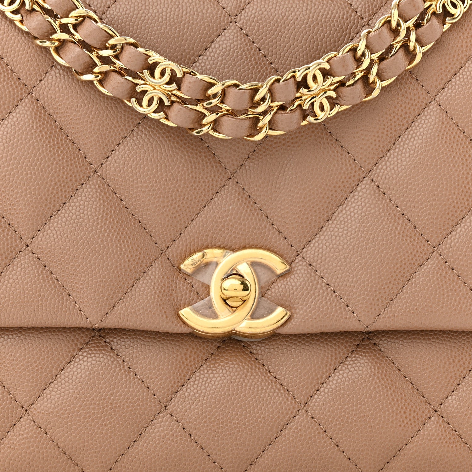 Chanel Caviar Quilted Coco First Flap Beige 8 of 11