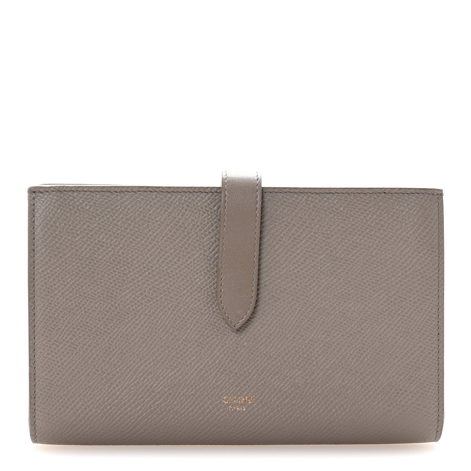 Celine Grained Calfskin Large Multifunction Strap Wallet Pebble 1 of 8