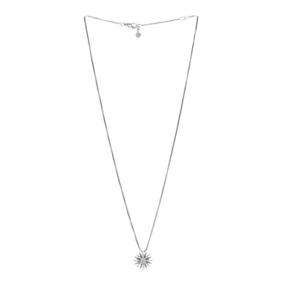 David Yurman Sterling Silver Diamond 16mm Small Starburst Pendant Necklace 3 of 4