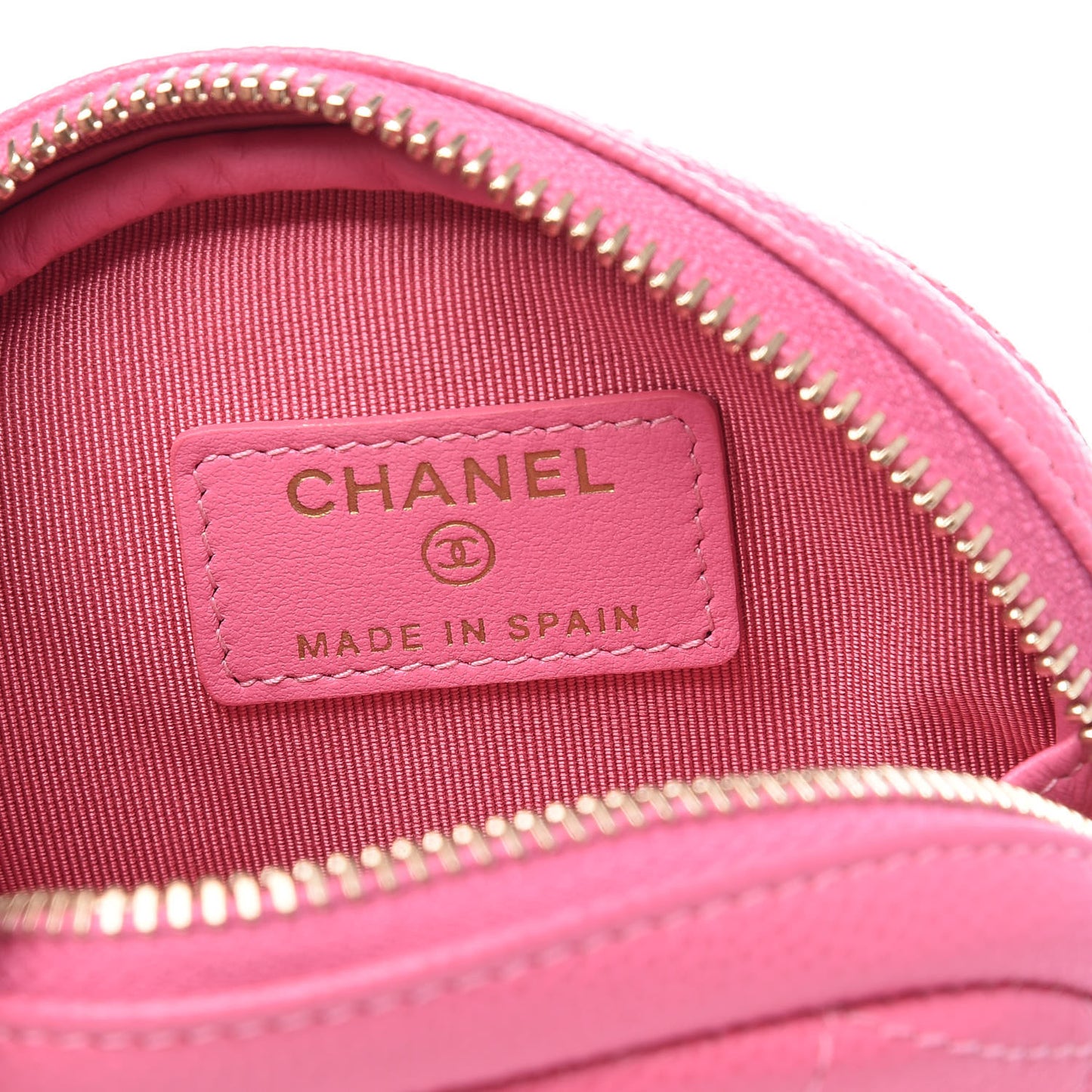 Caviar Quilted Zip Around Classic Coin Purse Pink