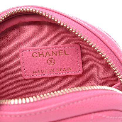 Chanel Caviar Quilted Zip Around Classic Coin Purse Pink 6 of 9