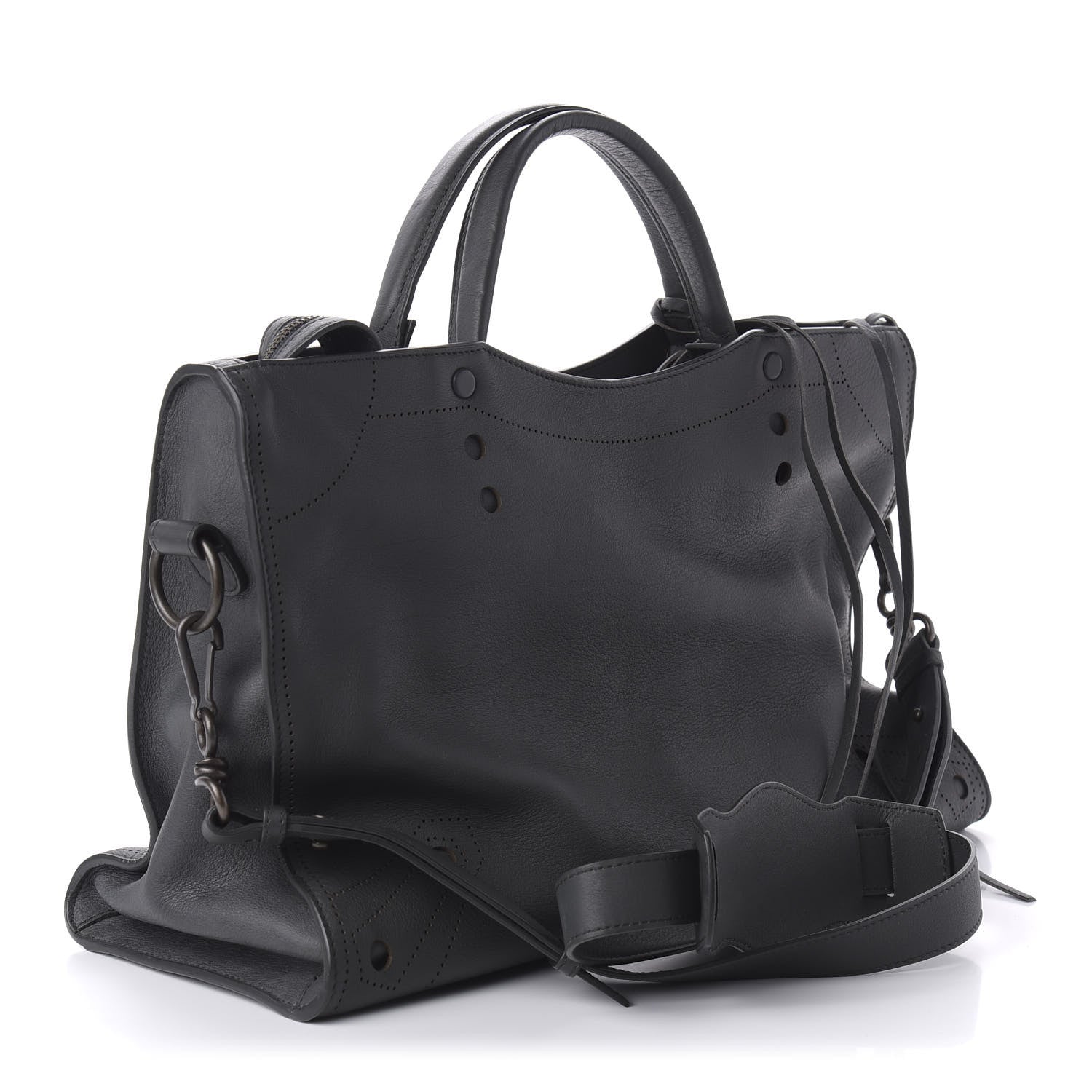 Balenciaga Veau Soyeux Perforated Blackout Hardware City Gris Fossile 4 of 11