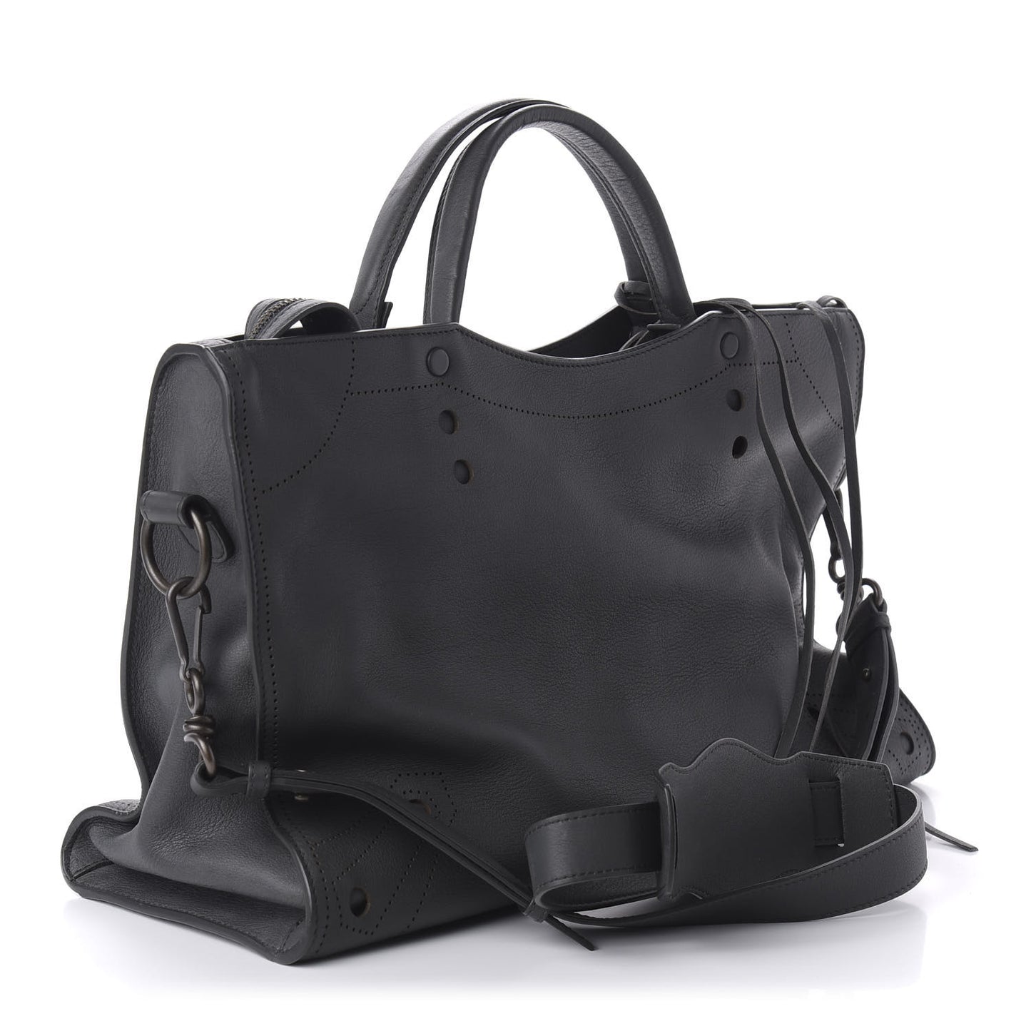 Veau Soyeux Perforated Blackout Hardware City Gris Fossile