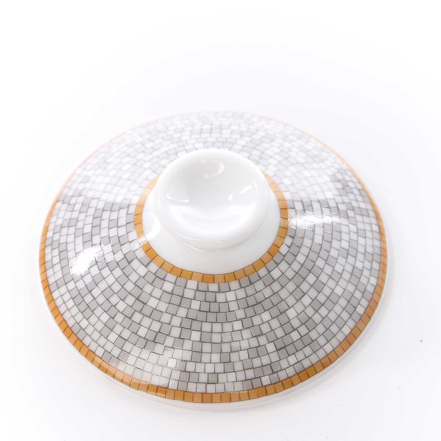 Hermes Porcelain Mosaique Au 24 Porcelain Tea Cup with Lid and Saucer 5 of 6