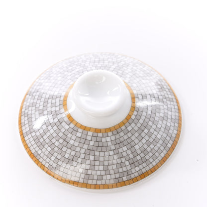 Hermes Porcelain Mosaique Au 24 Porcelain Tea Cup with Lid and Saucer 5 of 6