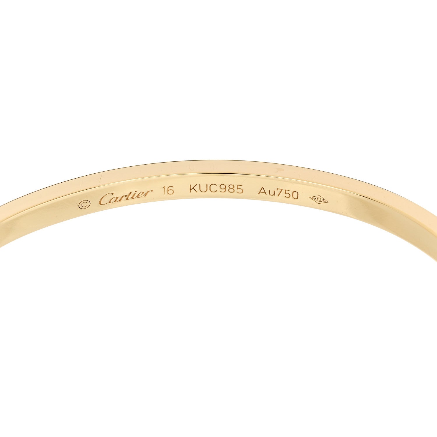 Cartier 18K Yellow Gold Small LOVE Bracelet 16 6 of 8