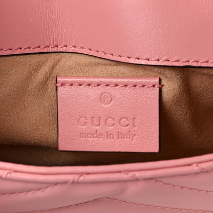 Gucci Calfskin Matelasse Super Mini GG Marmont Shoulder Bag Wild Rose 6 of 12