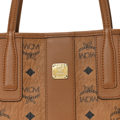 MCM Visetos Mini Liz Reversible Shopper Tote Cognac 8 of 10
