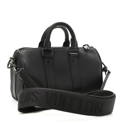 Louis Vuitton Grained Calfskin Aerogram Keepall XS Black 3 of 10