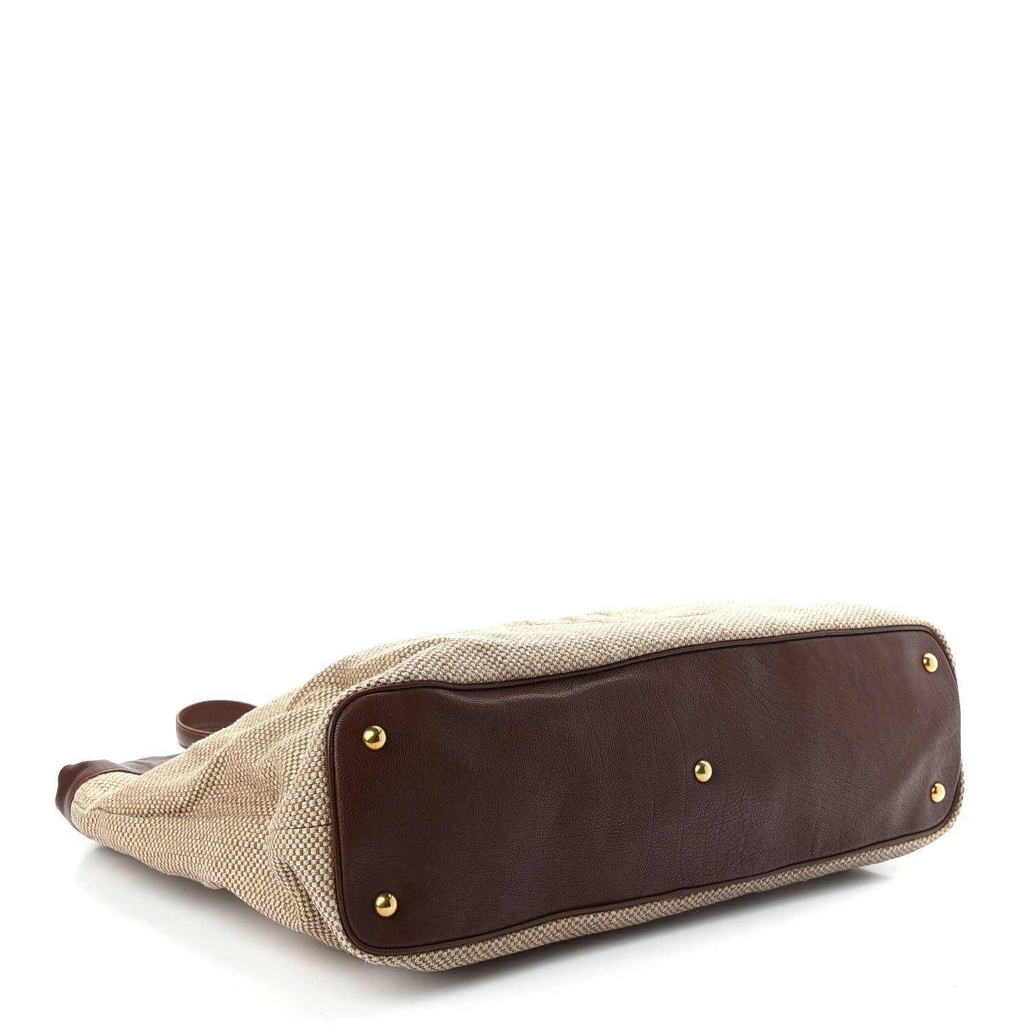 Saint Laurent Linen Belle de Jour Cabas Tote Brown 4 of 11