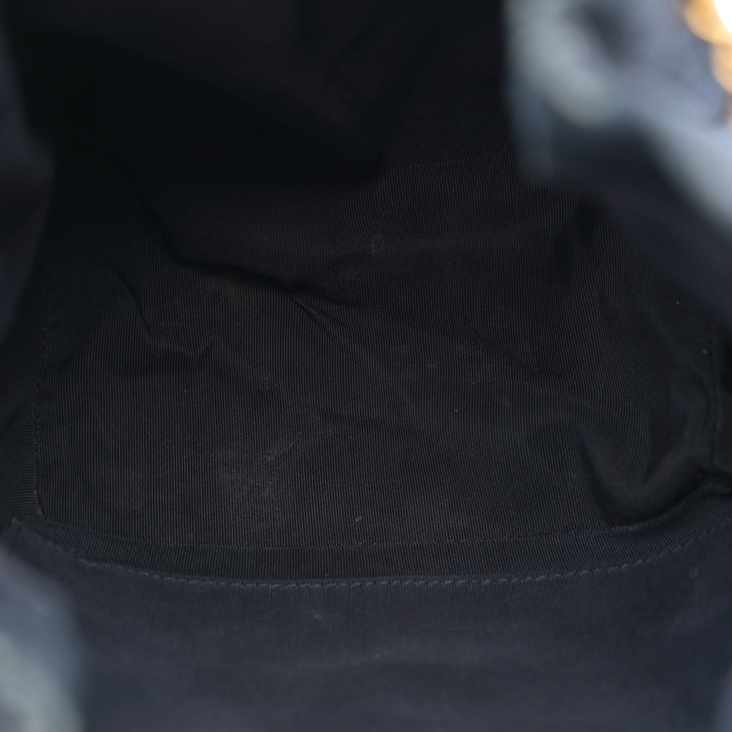 Washed Denim Quilted Small Urban Spirit Drawstring Bag Dark Blue