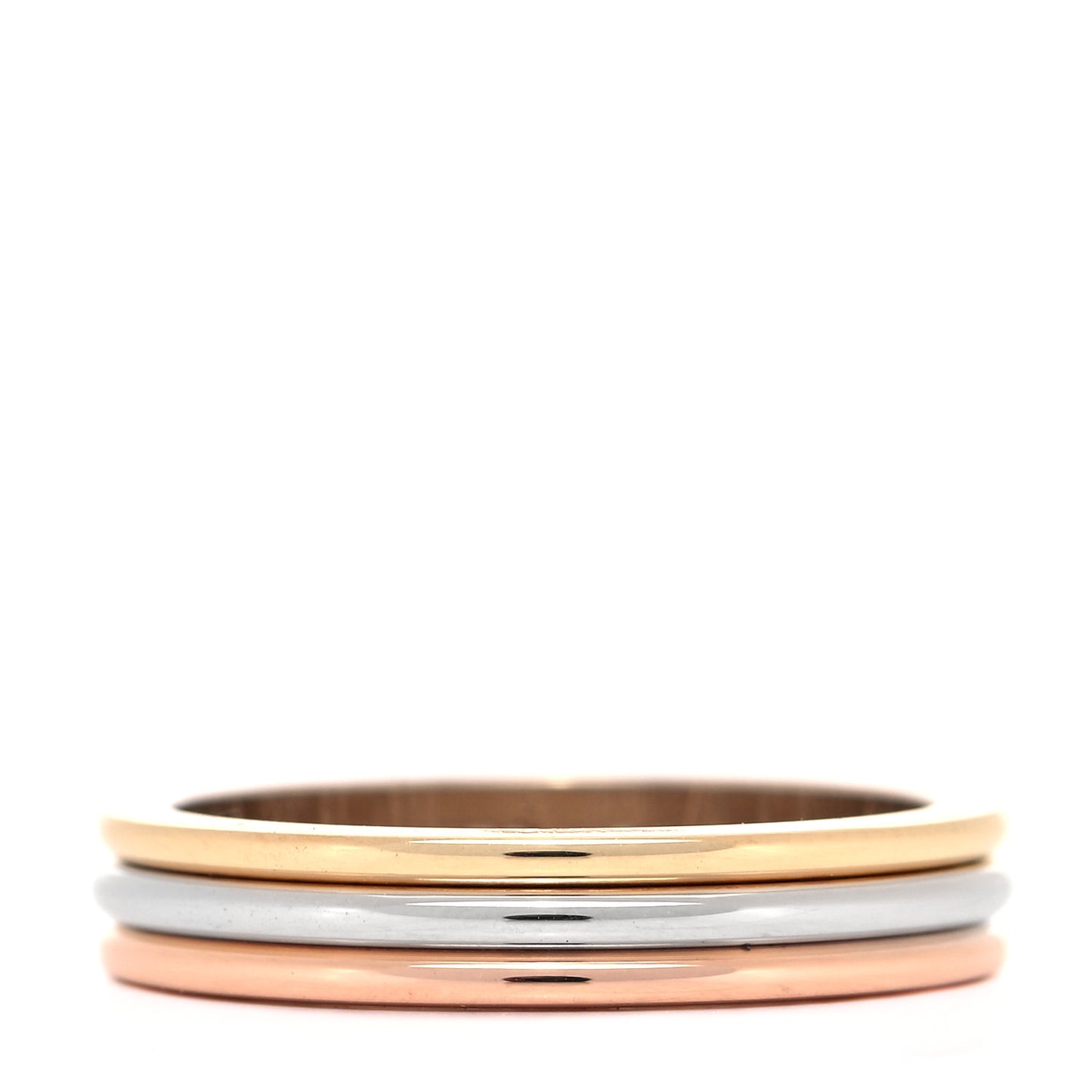 18K Pink White Yellow Gold 3.5mm Trinity Wedding Band Ring 52 6
