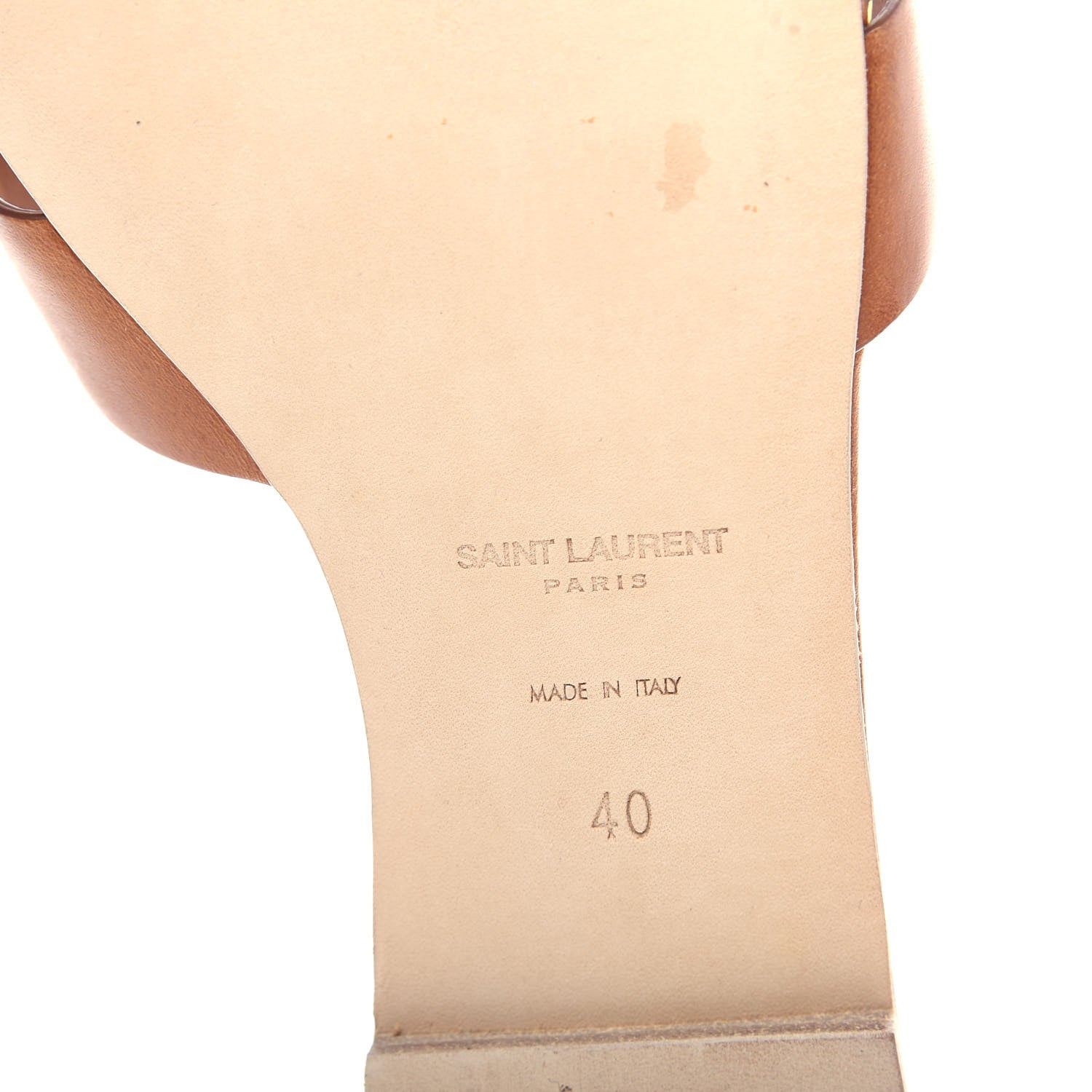 Saint Laurent Calfskin Tribute 05 Slide Sandals 40 Ambra 9 of 11