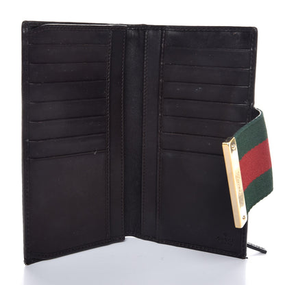 Gucci Monogram Calfskin Ladies Web Continental Wallet Beige Ebony Cocoa 5 of 7