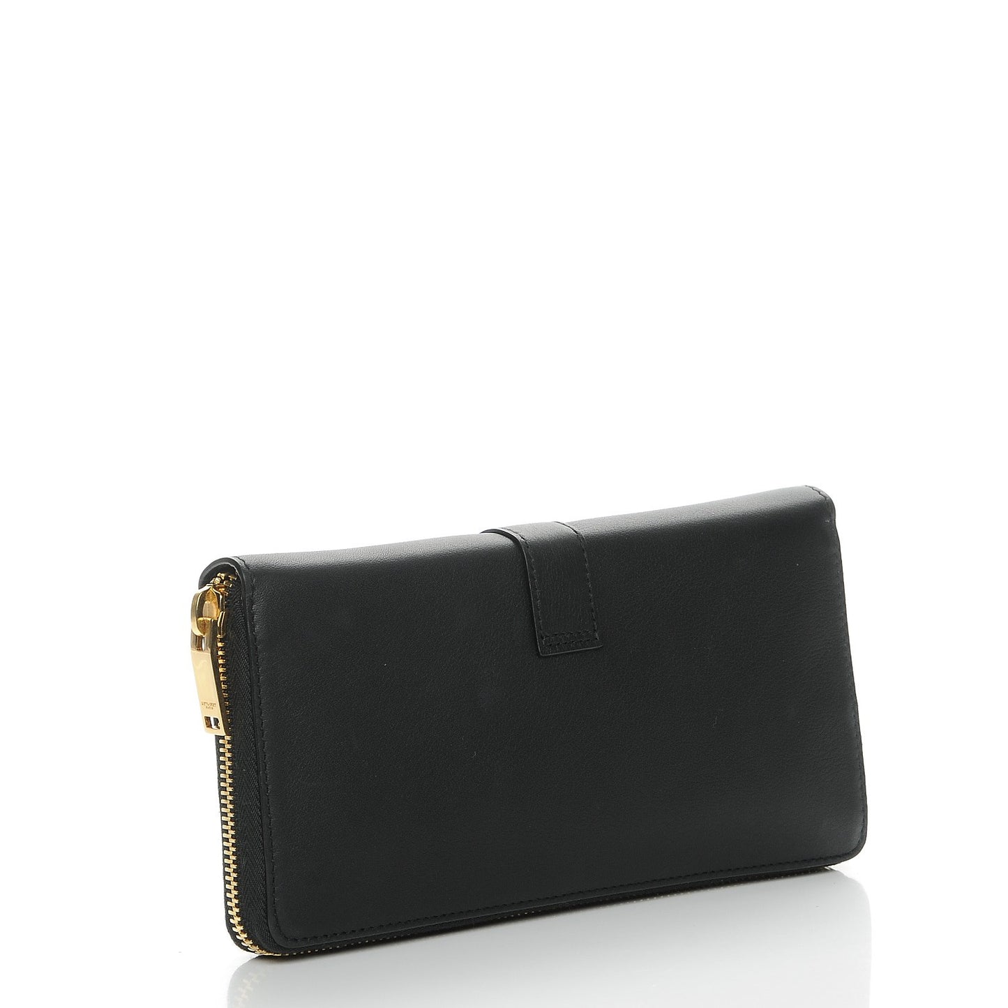 Calfskin Monogram Zip Around Wallet Black