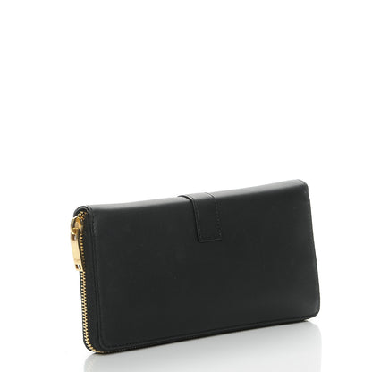 Saint Laurent Calfskin Monogram Zip Around Wallet Black 3 of 7