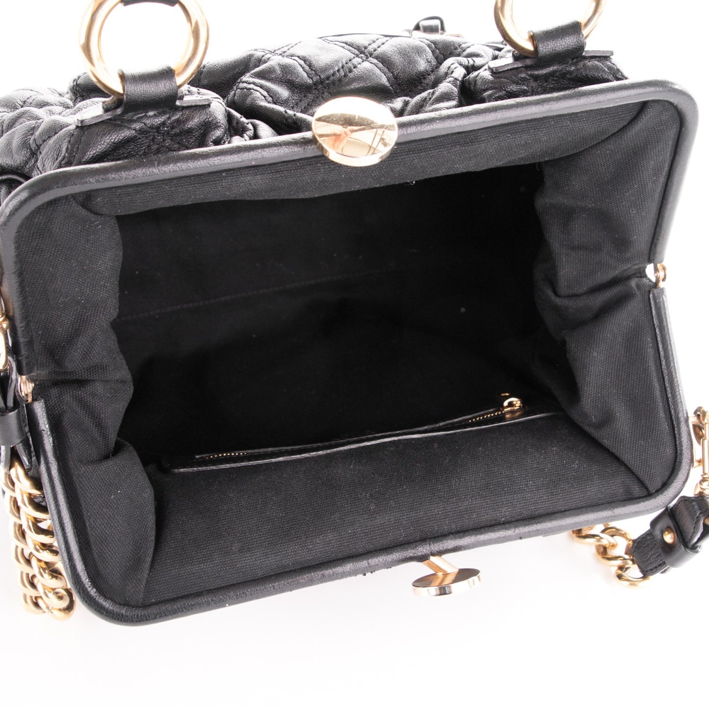 Calfskin Quilted Stam Black