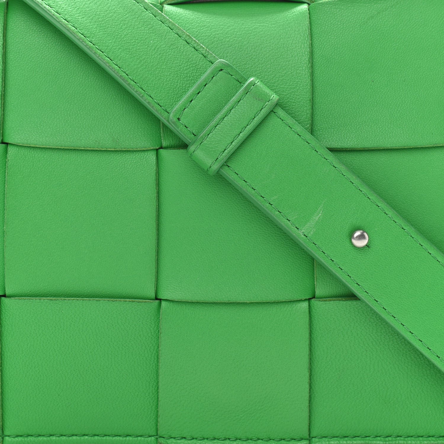 Bottega Veneta Lambskin Maxi Intrecciato Cassette Crossbody Bag Grass 8 of 12