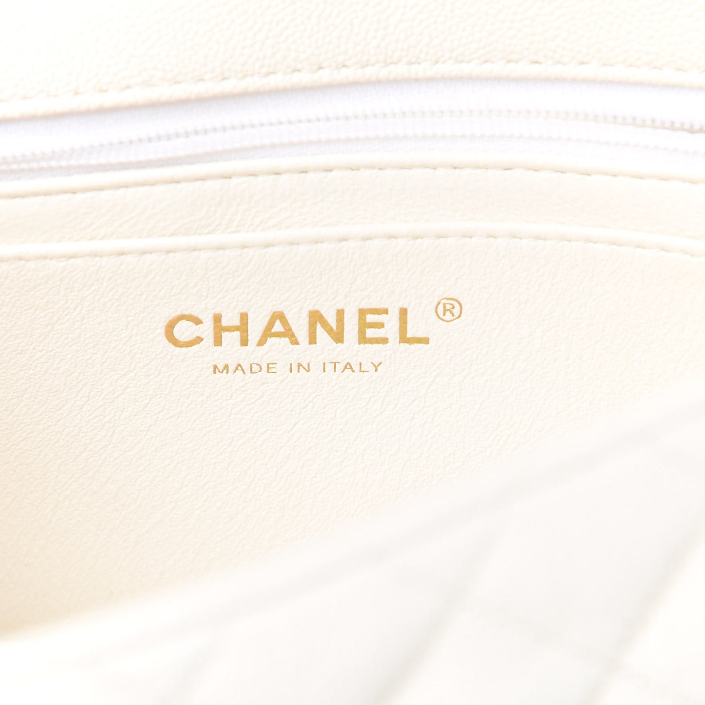 Caviar Quilted Mini Top Handle Rectangular Flap White