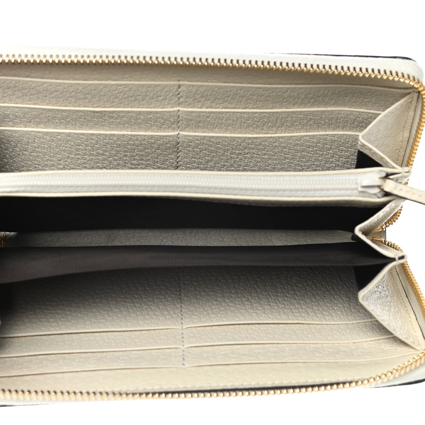 GG Supreme Monogram Flora Ophidia Zip Around Wallet White
