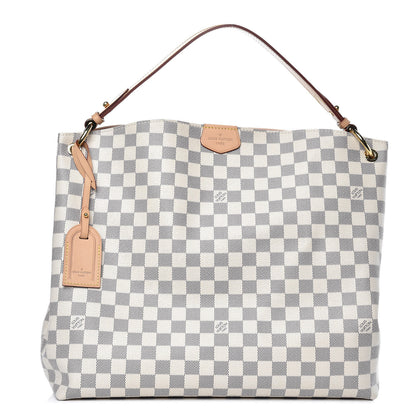 Louis Vuitton Damier Azur Graceful MM Rose Ballerine 1 of 9