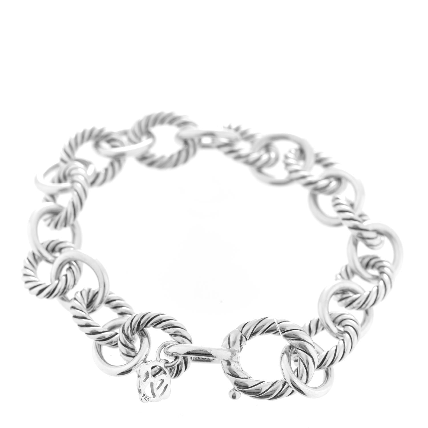 David Yurman Sterling Silver 10mm Medium Oval Link Bracelet 3 of 7