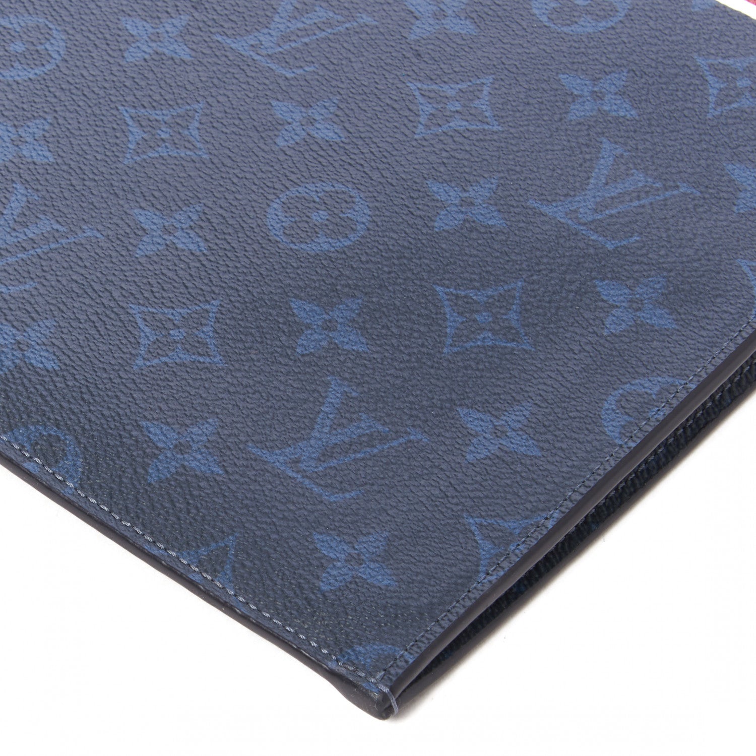 Louis Vuitton Monogram Cobalt Striped Pochette Jour GM 4 of 8