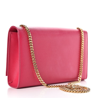 Saint Laurent Grain De Poudre Medium Monogram Kate Satchel Lipstick Fuchsia 3 of 10