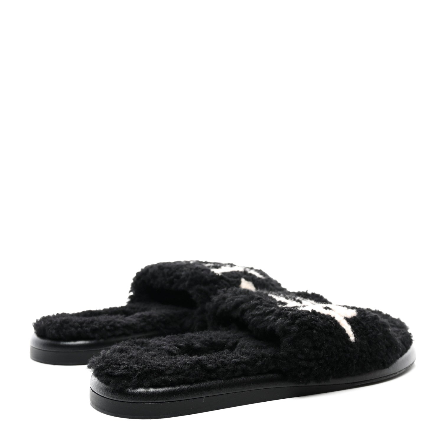 Louis Vuitton Shearling Magnetic Flat Mule 38 Black 4 of 8